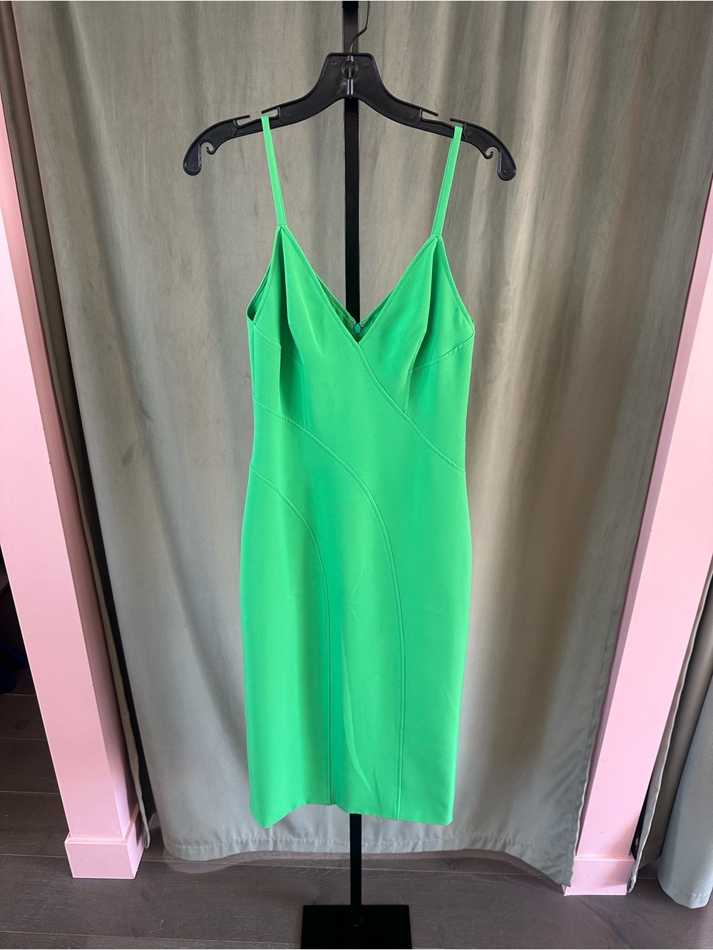 Vibrant Green Spaghetti-Strap Mini Dress